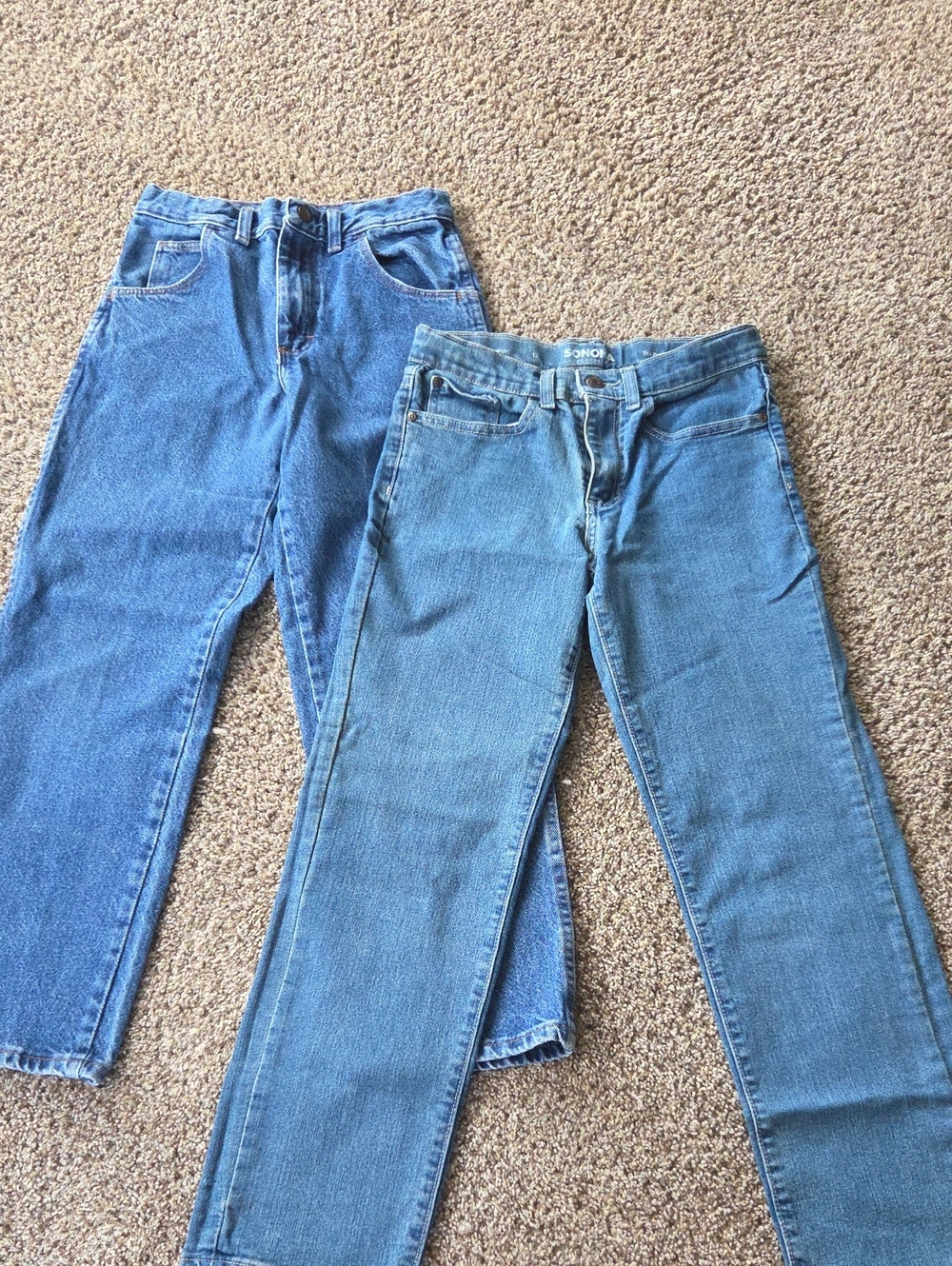 Boys Straight Leg Jeans - Light Blue & Medium Blue Wash